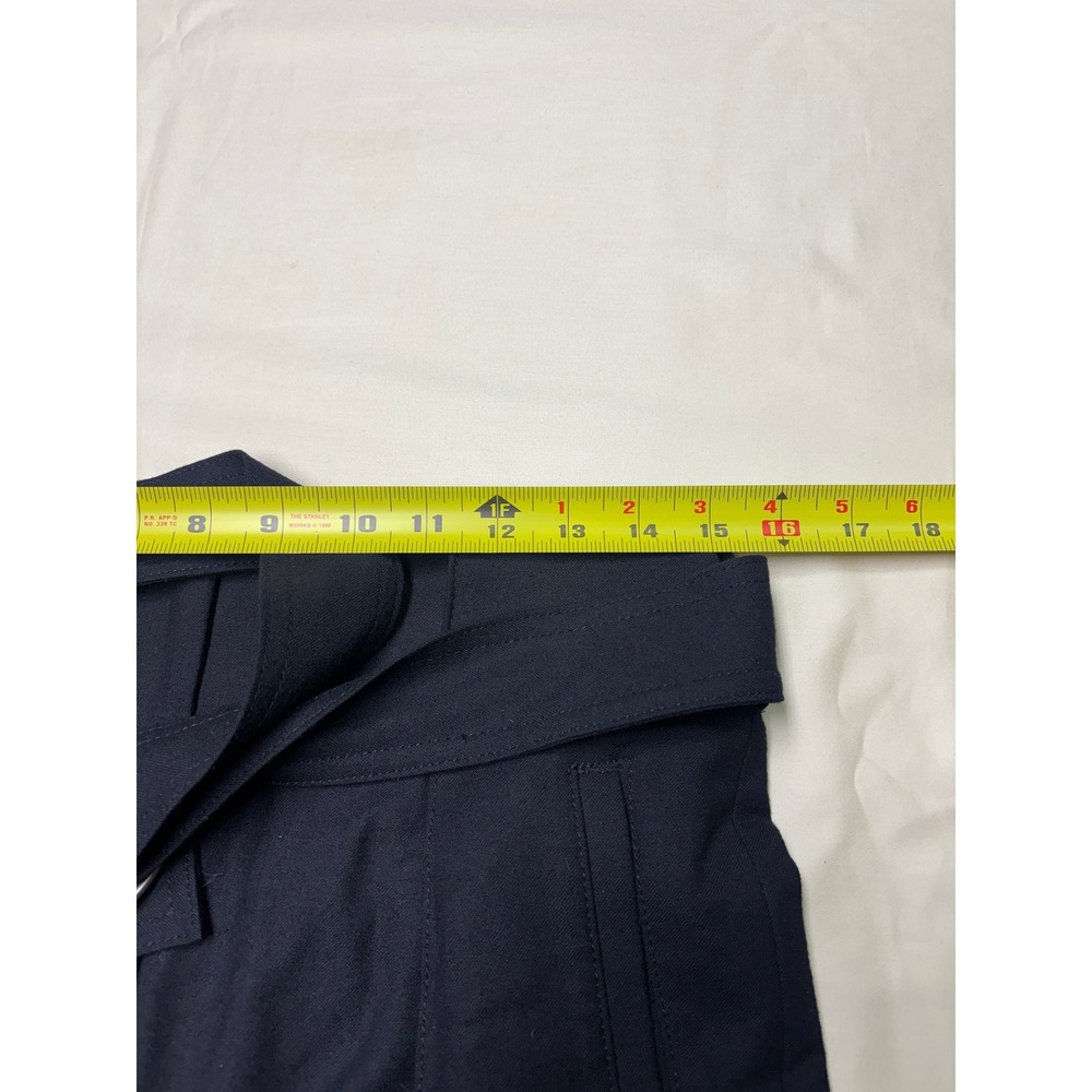 Tomorrowland Japan Navy Blue Wool Blend Wide Leg Belted Pleated Womens W30 L26 - Picture 7 of 12